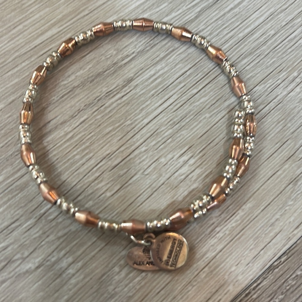Alex and Ani Rose Gold and Silver Vintage Bracelet - Picture 2 of 3
